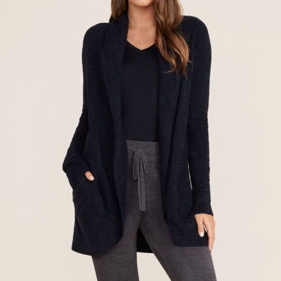NWT Barefoot Dreams Black CozyChic Lite Circle Cardi Size Extra Small - Picture 1 of 16